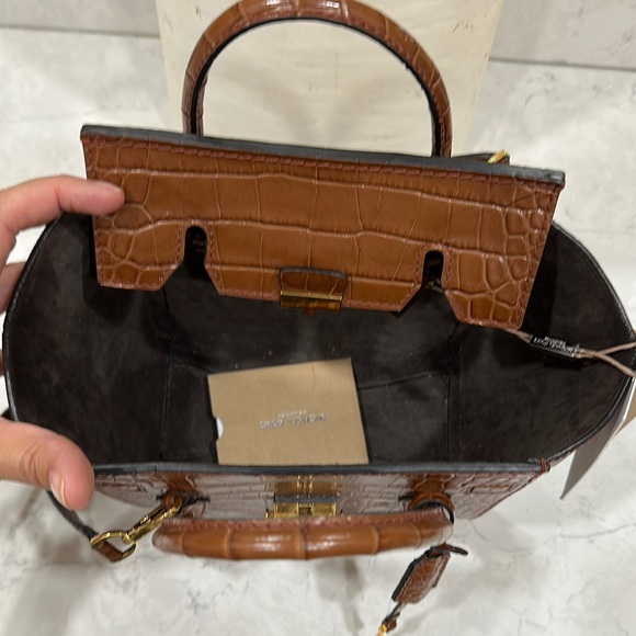 Micheal Kors Campbell Mini Crocodile Embossed Leather Satchel - Picture 13 of 17